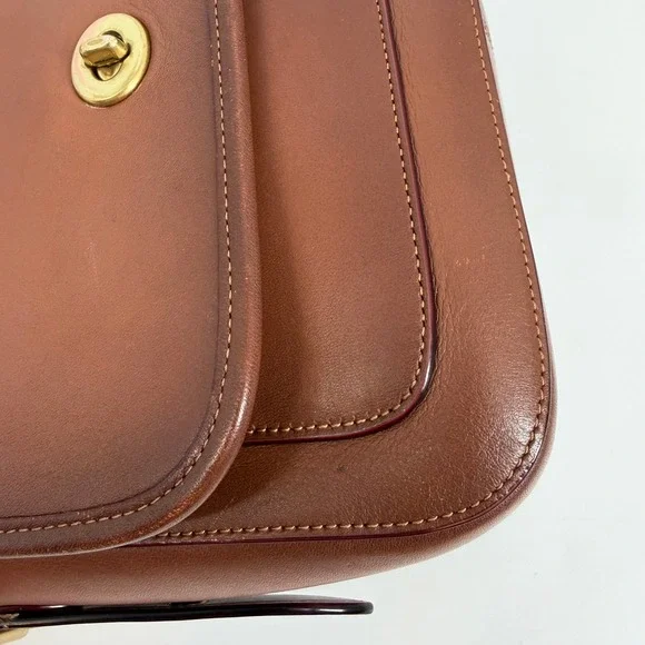 Coach Rambler 1941 Saddle Glovetanned‎ Leather Turnlock Brown Crossbody Bag - Picture 12 of 16